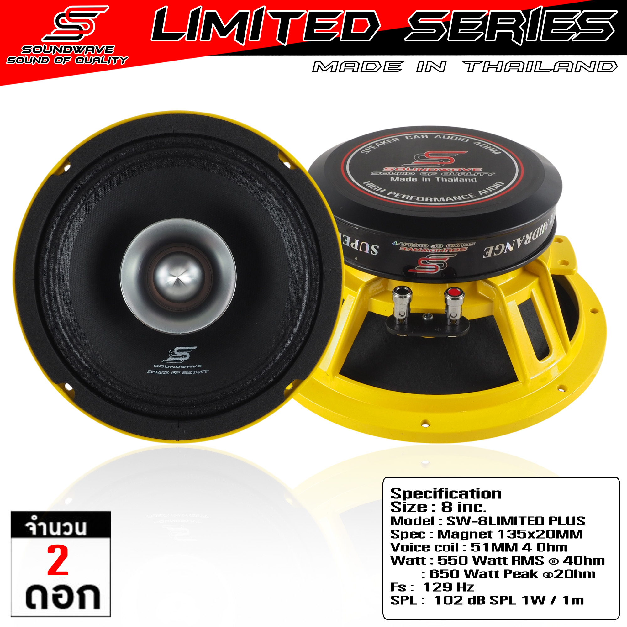 ลำโพง 8นิ้ว SW-8LIMITED PLUS SOUNDWAVE